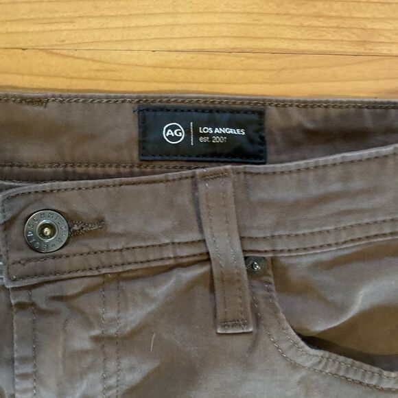 AG Adriano Goldschmied Everett Size 33x34 Slim Straight Brown Chino Pants Mens - Picture 3 of 13